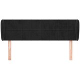  Vzglavje z ušesi črno 147x23x78/88 cm žamet, (20936000) | Shoptok.si