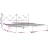  Metalni okvir za krevet s uzglavljem bijeli 193x203 cm | shoptok.hr