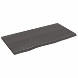 vidaXL Stenska polica temno siva 80x40x2 cm obdelana trdna hrastovina | Shoptok.si