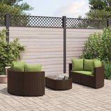  5-dijelni set vrtnih sofa s jastucima poliratan smeđi | shoptok.hr