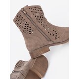 SEASTAR Dark beige openwork boots in cowboy style | ePonuda.com