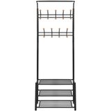 Maison Chic Stojalo za Oblačila s Prostorom za Čevlje - Stojalo za obutev 68x32x182,5 cm Črno, (21778291) Cene