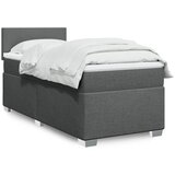 vidaXL Box spring postelja z vzmetnico temno siva 90x190 cm blago | Shoptok.si