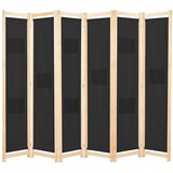 Sobna pregrada sa 6 panela od tkanine 240 x 170 x 4 cm crna | shoptok.hr