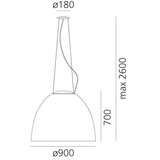 ARTEMIDE A242900 - Luster na sajli NUR 2xR7s/11W/230V antracit | Eponuda.com