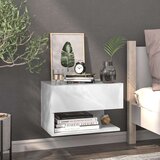 vidaXL Stenska nočna omarica bela | Shoptok.si