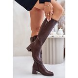 Kesi Eco leather pre-knee boots brown Izanae | shoptok.hr