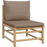  Sedežna garnitura 2-delna s taupe blazinami bambus | Shoptok.si
