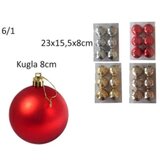  Novogodišnje kugle 6/1 8cm više boja ( 392004 ) | ePonuda.com