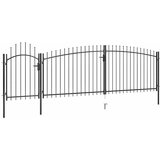 vidaXL Vrtna ograjna vrata s koničastimi vrhovi 5x2 m črna | Shoptok.si