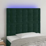  LED uzglavlje tamnozeleno 100x5x118/128 cm baršunasto | shoptok.hr