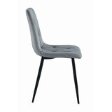  Stolica LIBRA od baršuna - srebrno siva / crne noge | shoptok.hr