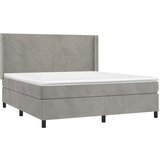  Box spring postelja z vzmetnico svetlo siva 180x200 cm žamet, (20902130) | Shoptok.si