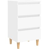 vidaXL noćni ormarić s nogama od masivnog drva bijeli 40 x 35 x 69 cm | shoptok.hr