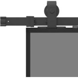  Klizna vrata s priborom crna 76 x 205 cm kaljeno staklo | shoptok.hr