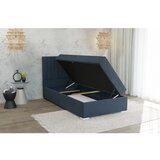 Ropez Temno modra oblazinjena postelja s prostorom za shranjevanje z letvenim dnom 100x200 cm Bunny – | Shoptok.si