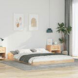 vidaXL Krevetna konstrukcija Smeđa 150 x 200 cm Masivna borovina | shoptok.hr