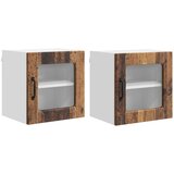  Zidni stakleni ormarić PORTO 2 pcs Staro drvo 40 x 31 x 40 cm | Eponuda.com