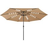  Vrtni suncobran s LED svjetlima 400 cm smeđesivi | shoptok.hr