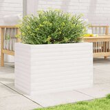  Vrtno cvetlično korito belo 70x40x46 cm trdna borovina | Shoptok.si