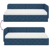  Kutni okvir kreveta s madracem Plava 90 x 190 cm tkanina | shoptok.hr