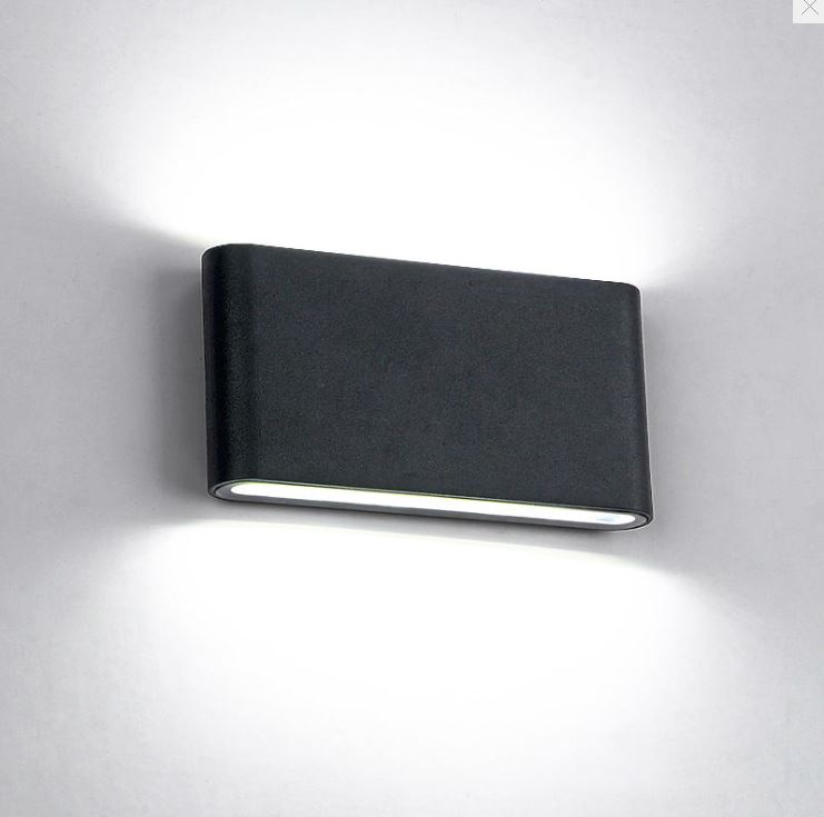 Elmark LED stenska svetilka 2x6W 4000K IP65 črna Cene