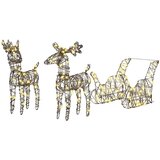 vidaXL Reindeer vuče saonice Topla bijela 52.5 x 28 x 32.5 cm Ratan Cijene