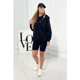 Kesi Set of 3in1 sweatshirt, top and short leggings black color | shoptok.hr