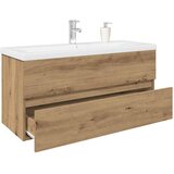  Ormarić za umivaonik s ugradbenim umivaonikom i slavinom Smeđa 100 x 38.5 x 45 cm Cijene