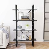 vidaXL Knjižna omara 4-nadstropna siva 80x30x140 cm iverna plošča | Shoptok.si