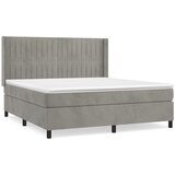 vidaXL Box spring postelja z vzmetnico svetlo siva 160x200 cm žamet, (20790014) Cene