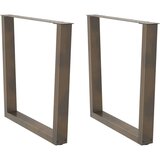  Noge jedilne mize V-oblika 2 kosa naravno jeklo 90x(72-73,3) cm, (21828659) Cene