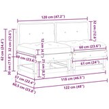  2 Komad Sekcionalna sofa Čvrsto borovo drvo Vosak smeđa i taupe - Vosak smeđa bor 2x srednja | shoptok.hr