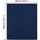  Plahta s gumicom od žerseja modra 140x200 cm pamučna | shoptok.hr