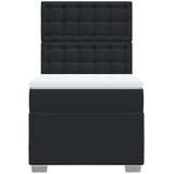  s oprugama i madracem crni 90x190 cm od umjetne kože | shoptok.hr