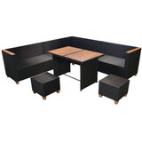 vidaXL 7-Dijelna vrtna garnitura od poliratana s jastucima crna | shoptok.hr