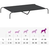  Povišeni krevet za pse crni 150x90x20 cm Oxford tkanina i čelik | Shoptok.si