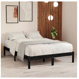  Posteljni okvir črn iz trdne borovine 150x200 cm UK King | Shoptok.si