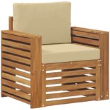  Set vanjskih sofa s jastukom Prirodna 79 x 63 x 73 cm - Prirodno i bež Široka ravnina | shoptok.hr