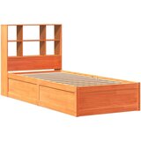 vidaXL Okvir kreveta bez madraca voštano smeđi 100x200 cm od borovine | shoptok.hr
