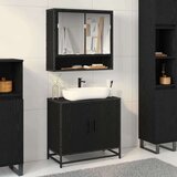 vidaXL Kopalniška omara za umivalnik Črna Orehovina 65 x 33 x 60 cm | Shoptok.si