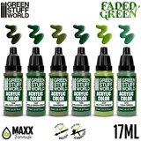 Green Stuff World Paint Set - Faded Green | Set Akrilnih Boja x6 | Eponuda.com