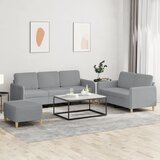  3-dijelni set sofa s jastucima svjetlosivi od tkanine | shoptok.hr