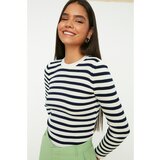 Trendyol Dark Blue Striped Knitwear Sweater Cene
