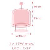 Dalber 41572S - Dečiji luster BABY TEDDY 1xE27/15W/230V ružičasta | Eponuda.com