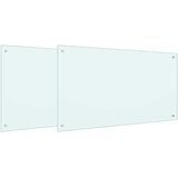  Kuhinjski zid 2 pcs Bijelo 100 x 60 cm Staklo otporno na udarce | shoptok.hr