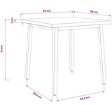  80 x 80 x 75 cm Čvrsto drvo akacije Tamno smeđa i crna | shoptok.hr