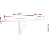  Sklopivi zidni stolić Boja dimljenog hrasta 100x60x56 cm drveni | shoptok.hr