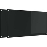 vidaXL Zaščita za kuhinjo 2 pcs Črna 110 x 60 cm kaljeno steklo | Shoptok.si
