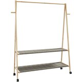 vidaXL Stalak za odjeću s policama i kotačima 132x45,5x155,5cm bambusa | shoptok.hr